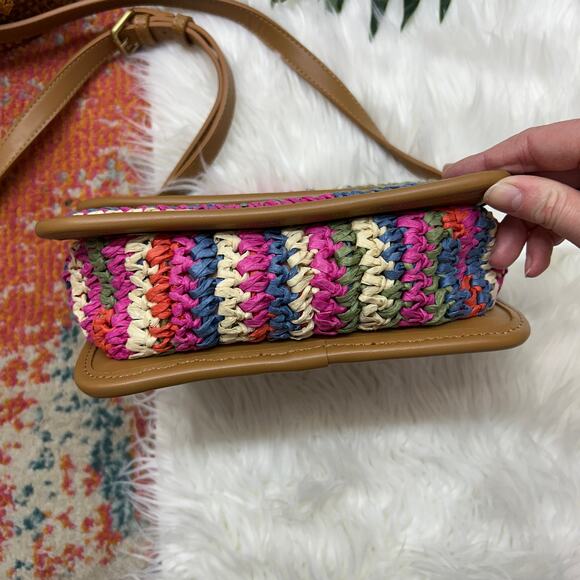 Boden Crossbody Bag Purse Colorful Woven Boho Summer Preppy - Picture 4 of 9